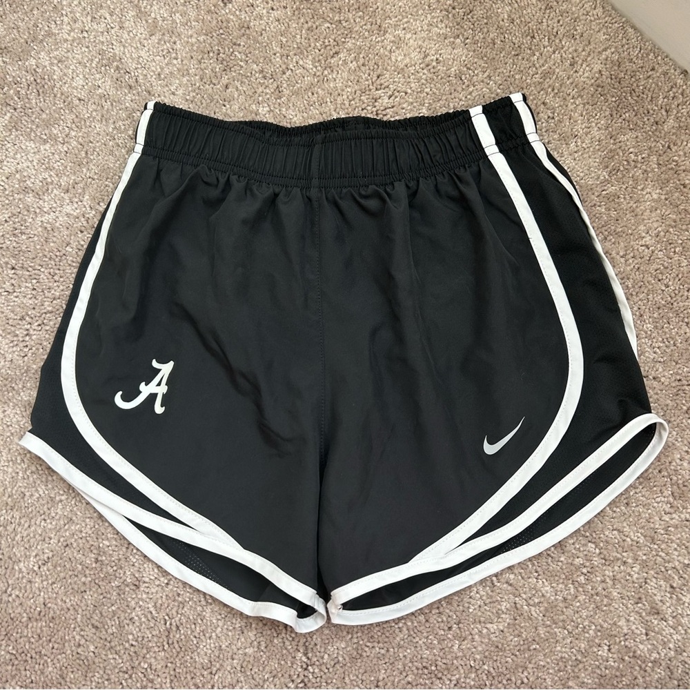 Nike Women's Black and White Athletic Shorts